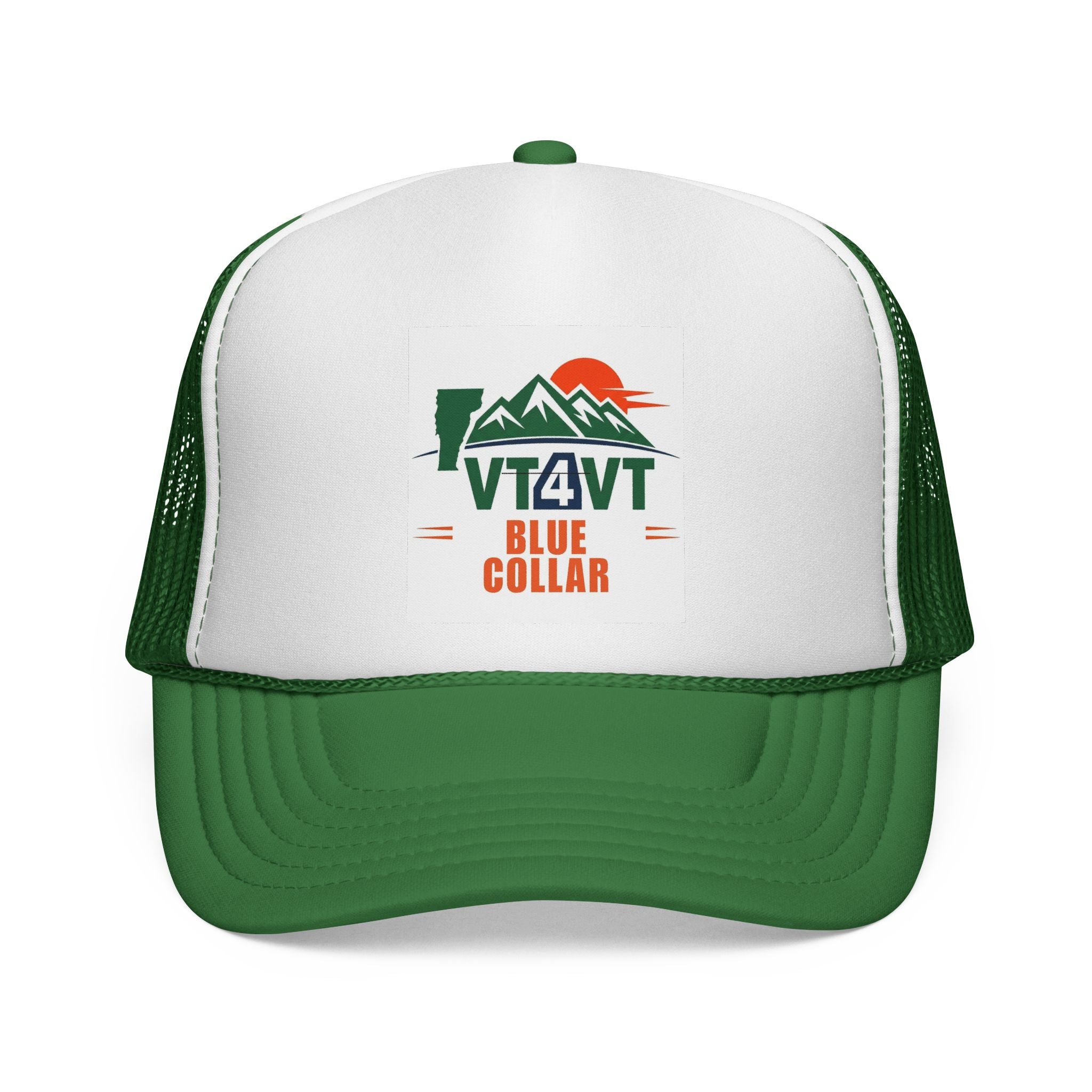 VT4VT BLUE COLLAR Trucker Cap — "Vermont's Future Worth Protecting — DAMN RIGHT"