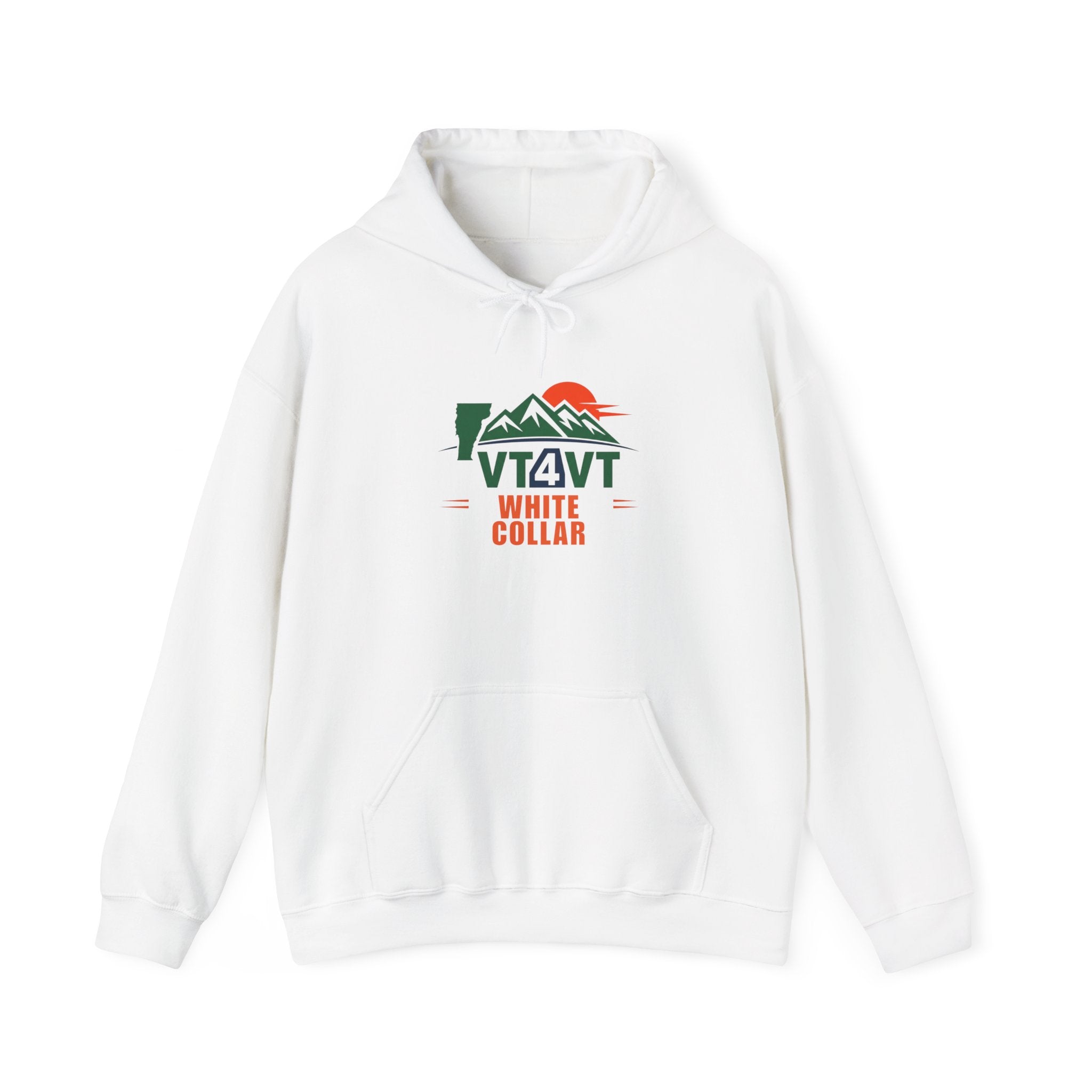 VT4VT WHITE COLLAR Hoodie — "Vermont's Future Worth Protecting — DAMN RIGHT"
