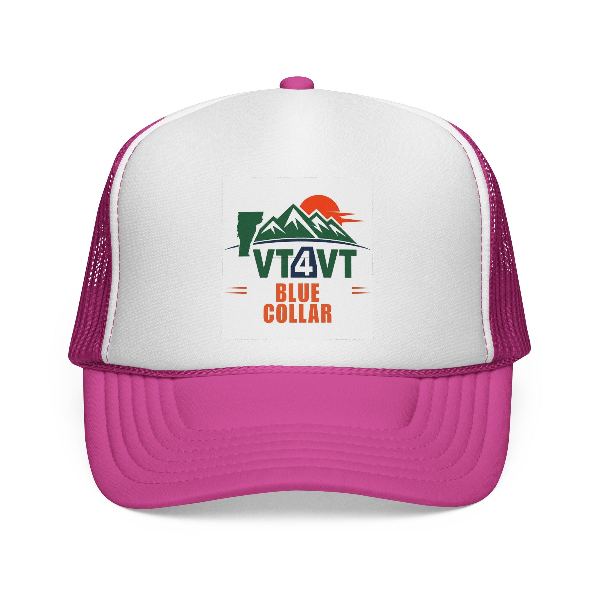 VT4VT BLUE COLLAR Trucker Cap — "Vermont's Future Worth Protecting — DAMN RIGHT"