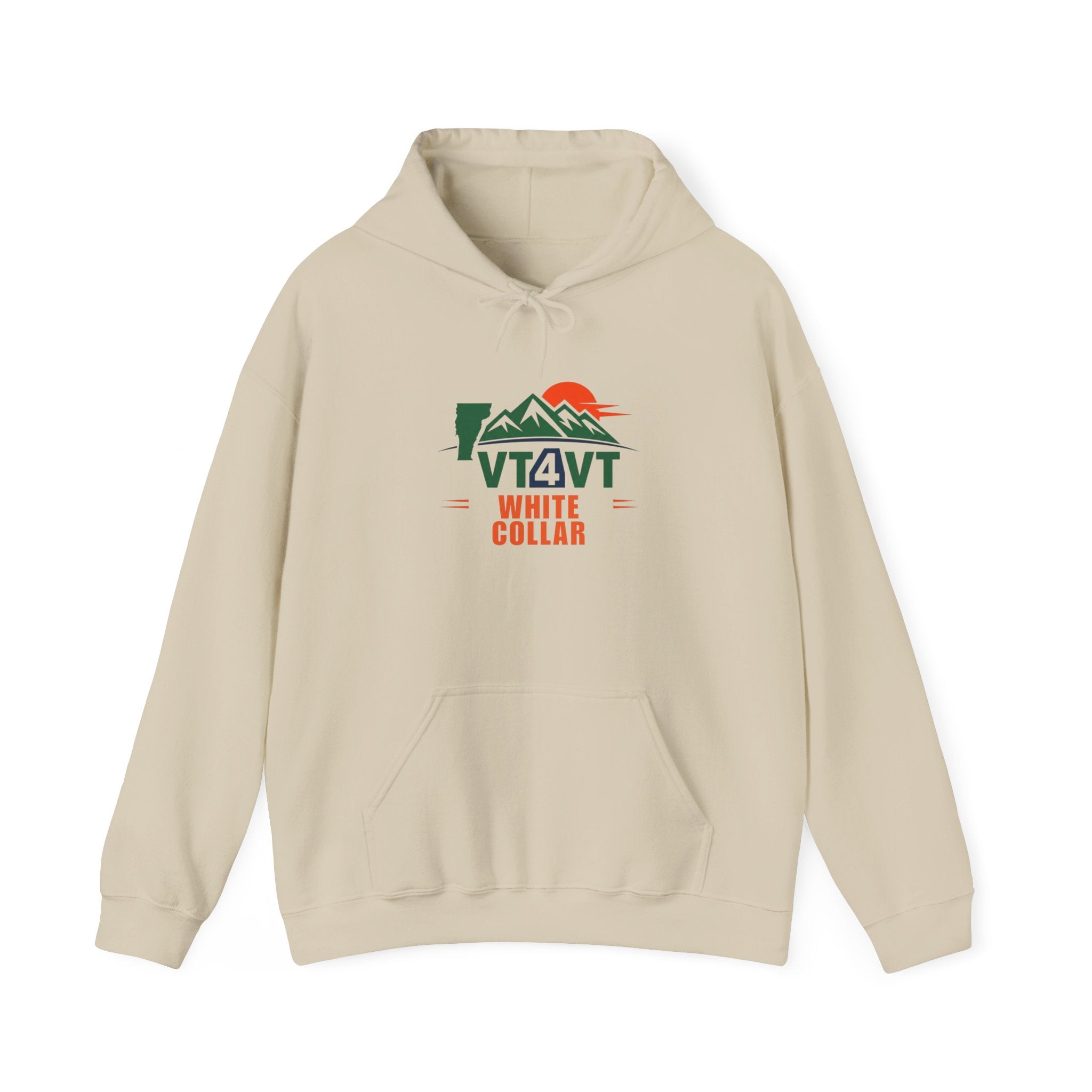 VT4VT WHITE COLLAR Hoodie — "Vermont's Future Worth Protecting — DAMN RIGHT"