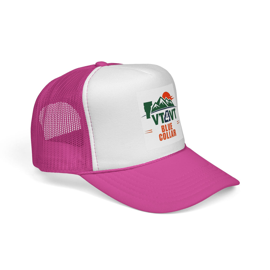 VT4VT BLUE COLLAR Trucker Cap — "Vermont's Future Worth Protecting — DAMN RIGHT"