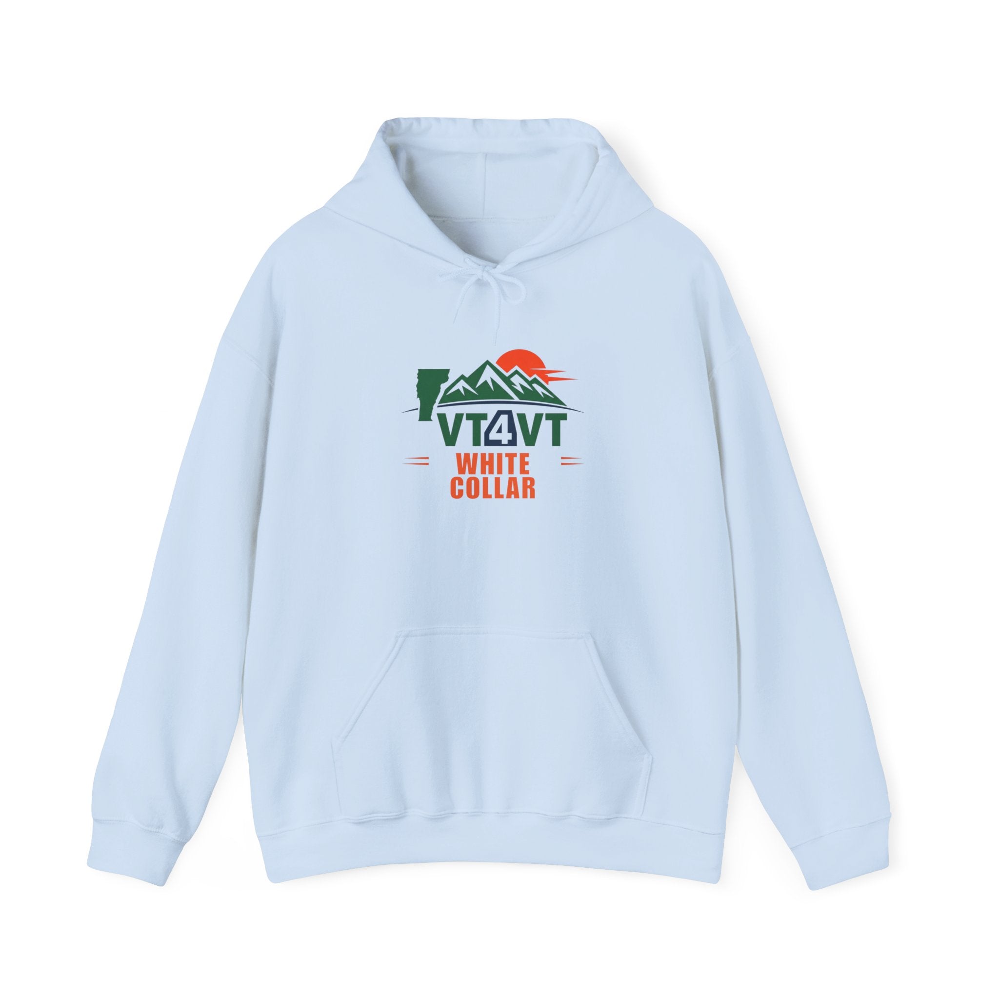 VT4VT WHITE COLLAR Hoodie — "Vermont's Future Worth Protecting — DAMN RIGHT"