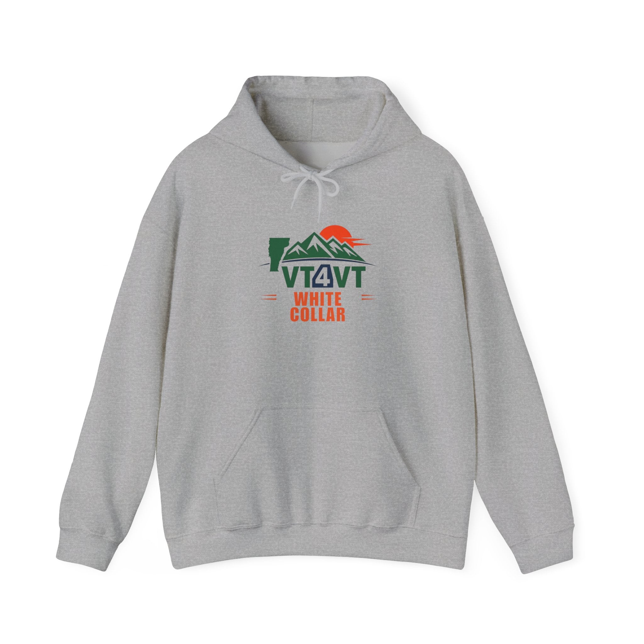 VT4VT WHITE COLLAR Hoodie — "Vermont's Future Worth Protecting — DAMN RIGHT"