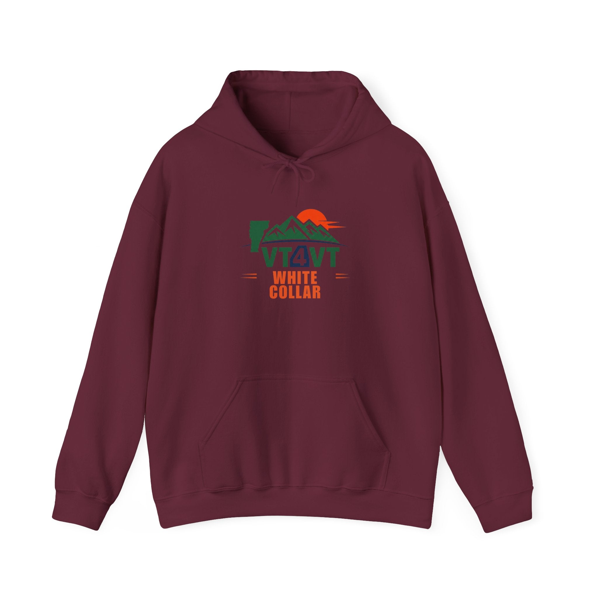 VT4VT WHITE COLLAR Hoodie — "Vermont's Future Worth Protecting — DAMN RIGHT"