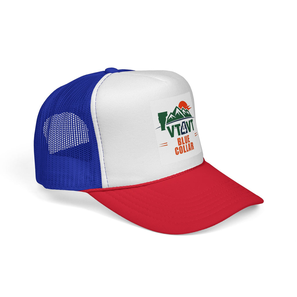 VT4VT BLUE COLLAR Trucker Cap — "Vermont's Future Worth Protecting — DAMN RIGHT"