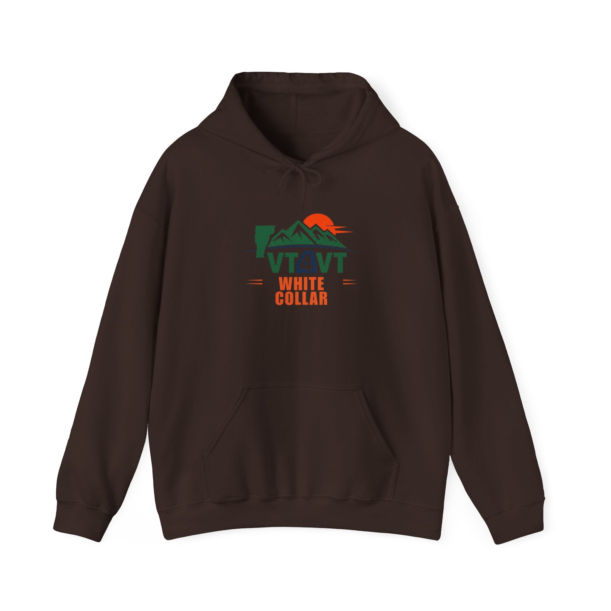VT4VT WHITE COLLAR Hoodie — "Vermont's Future Worth Protecting — DAMN RIGHT"