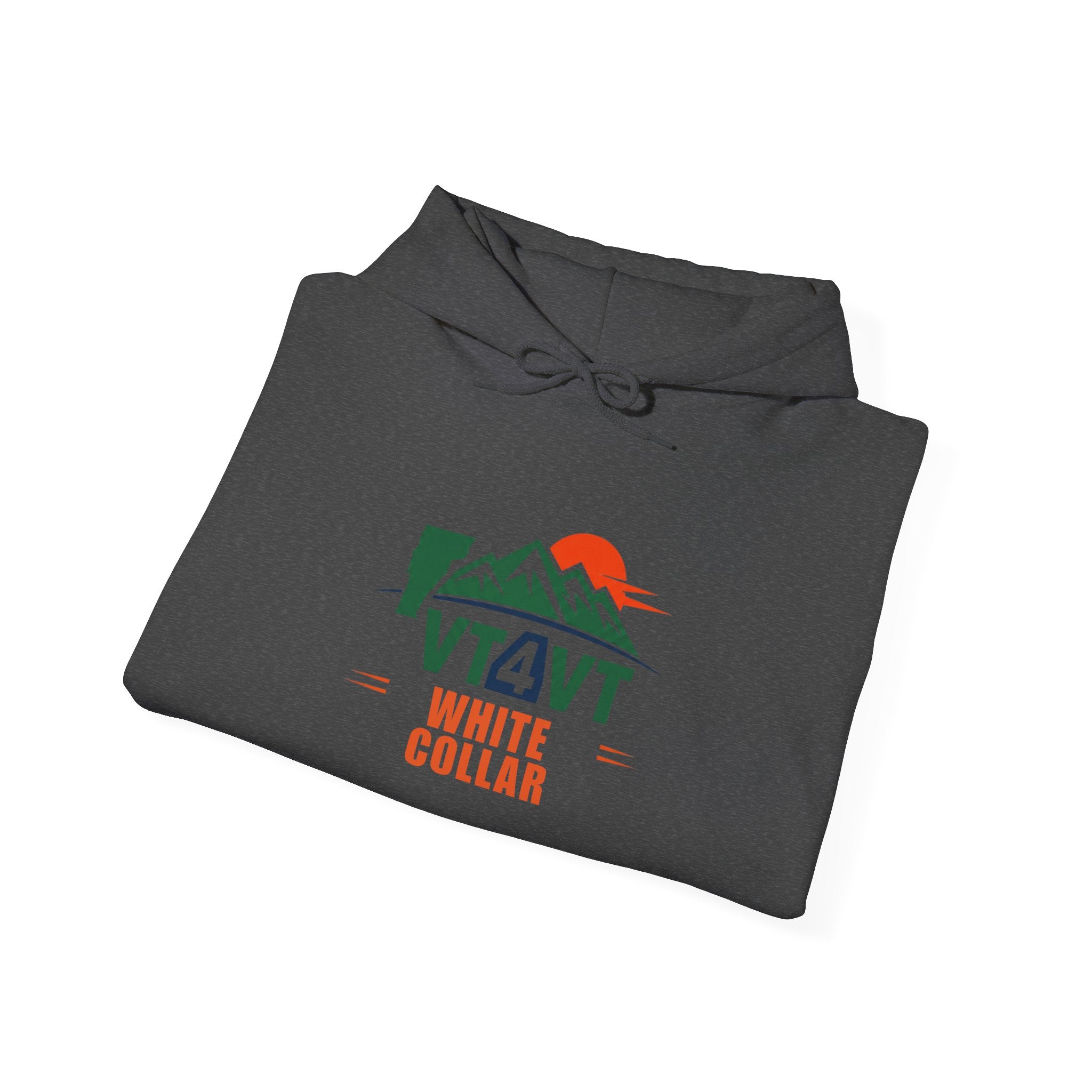 VT4VT WHITE COLLAR Hoodie — "Vermont's Future Worth Protecting — DAMN RIGHT"