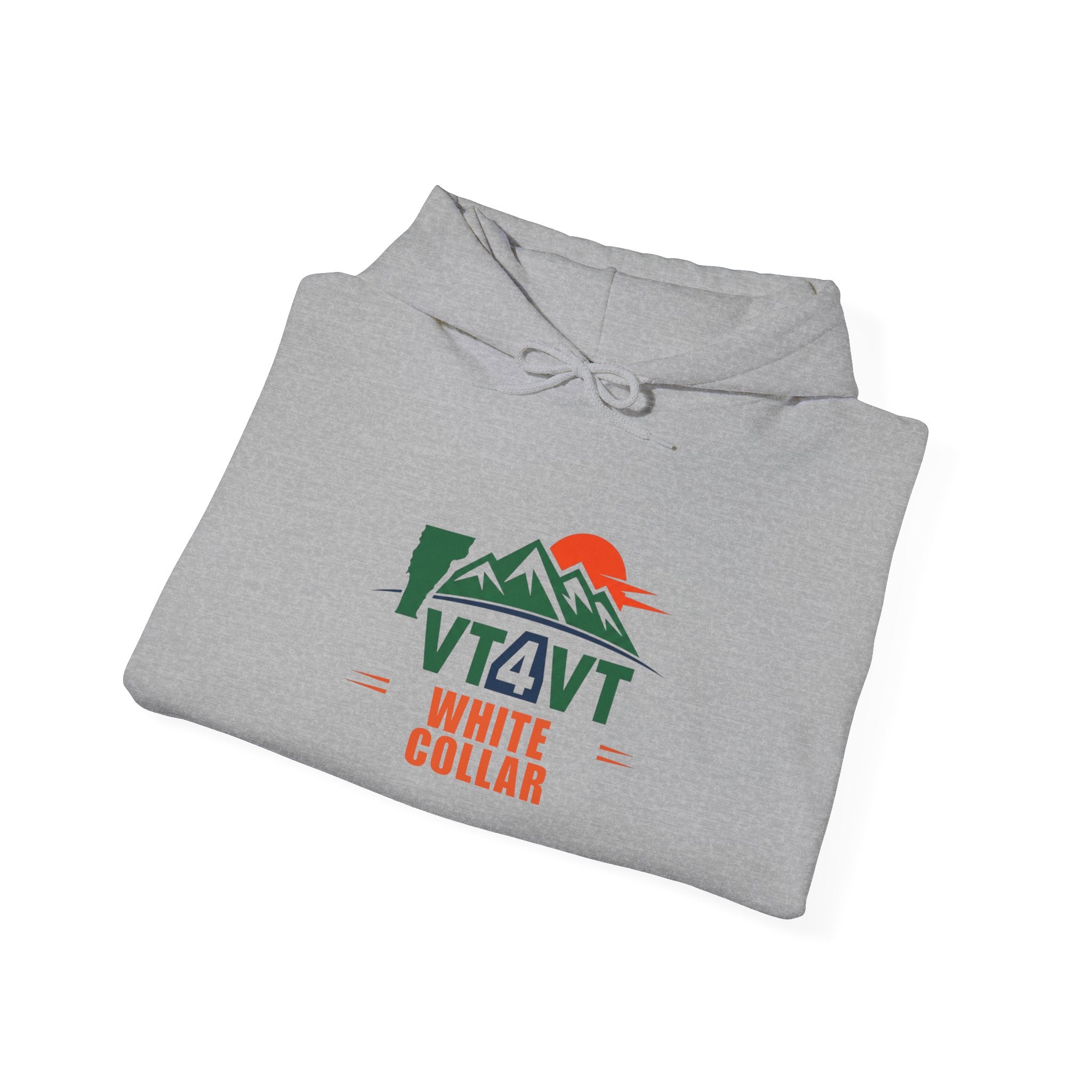 VT4VT WHITE COLLAR Hoodie — "Vermont's Future Worth Protecting — DAMN RIGHT"