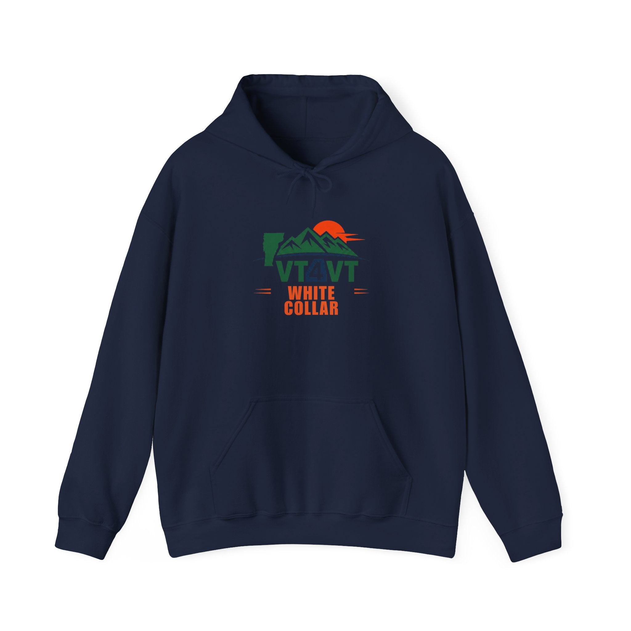 VT4VT WHITE COLLAR Hoodie — "Vermont's Future Worth Protecting — DAMN RIGHT"