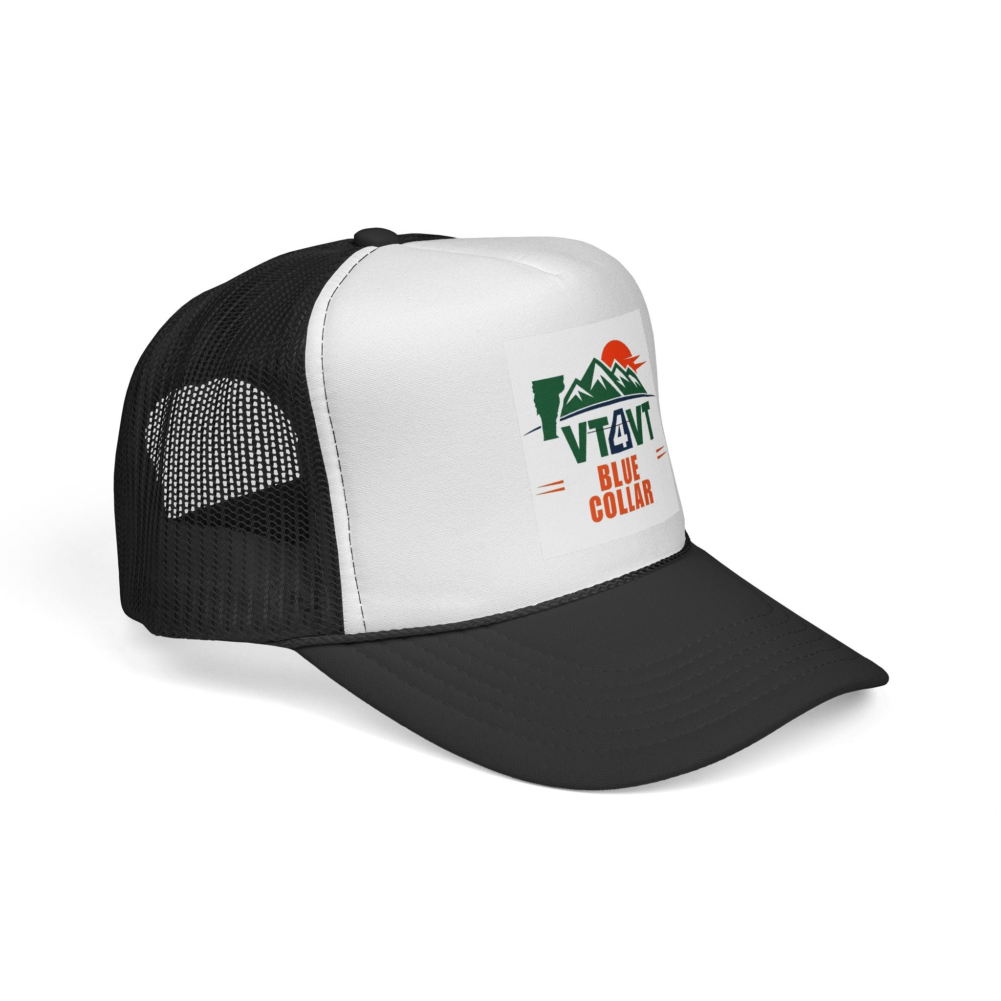 VT4VT BLUE COLLAR Trucker Cap — "Vermont's Future Worth Protecting — DAMN RIGHT"