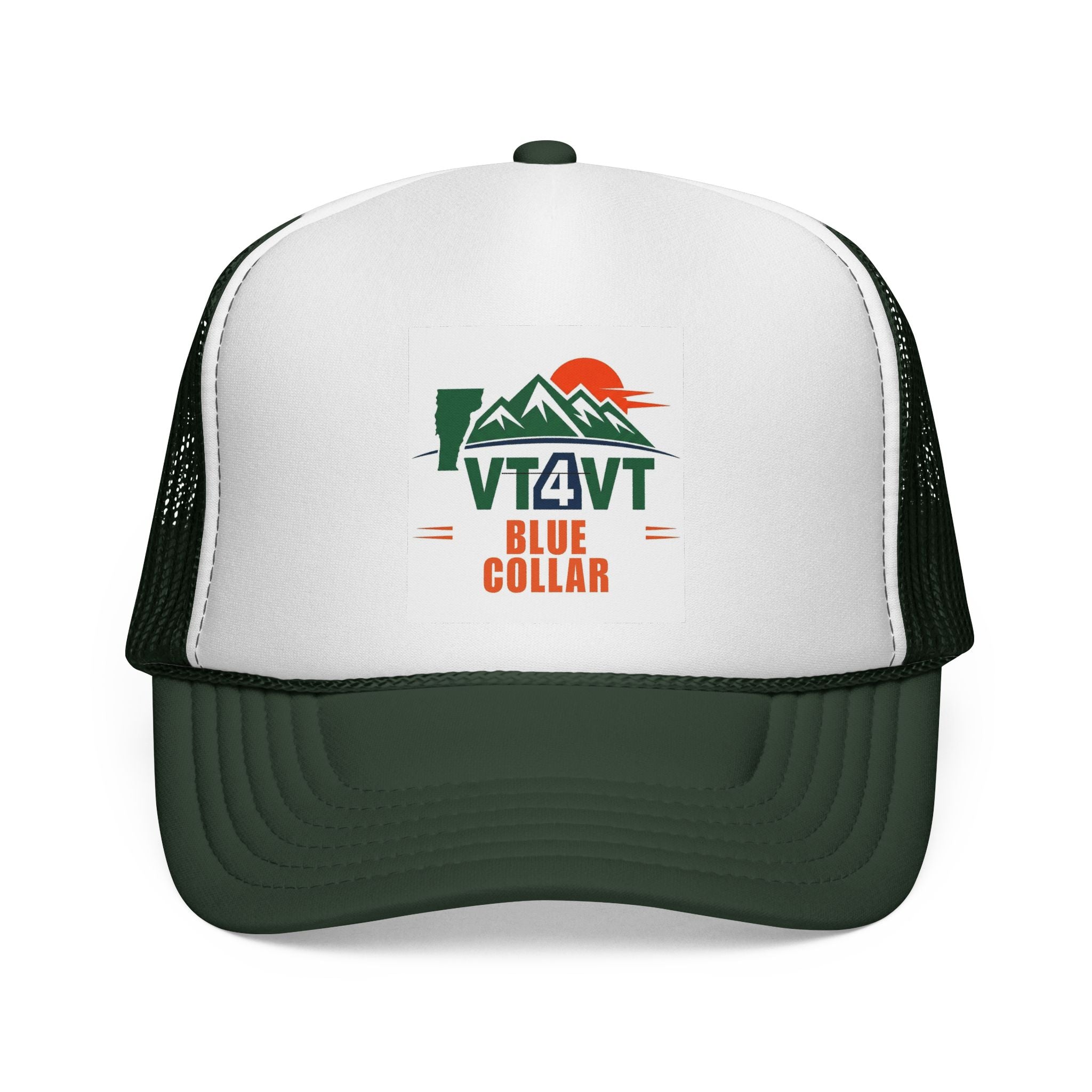 VT4VT BLUE COLLAR Trucker Cap — "Vermont's Future Worth Protecting — DAMN RIGHT"