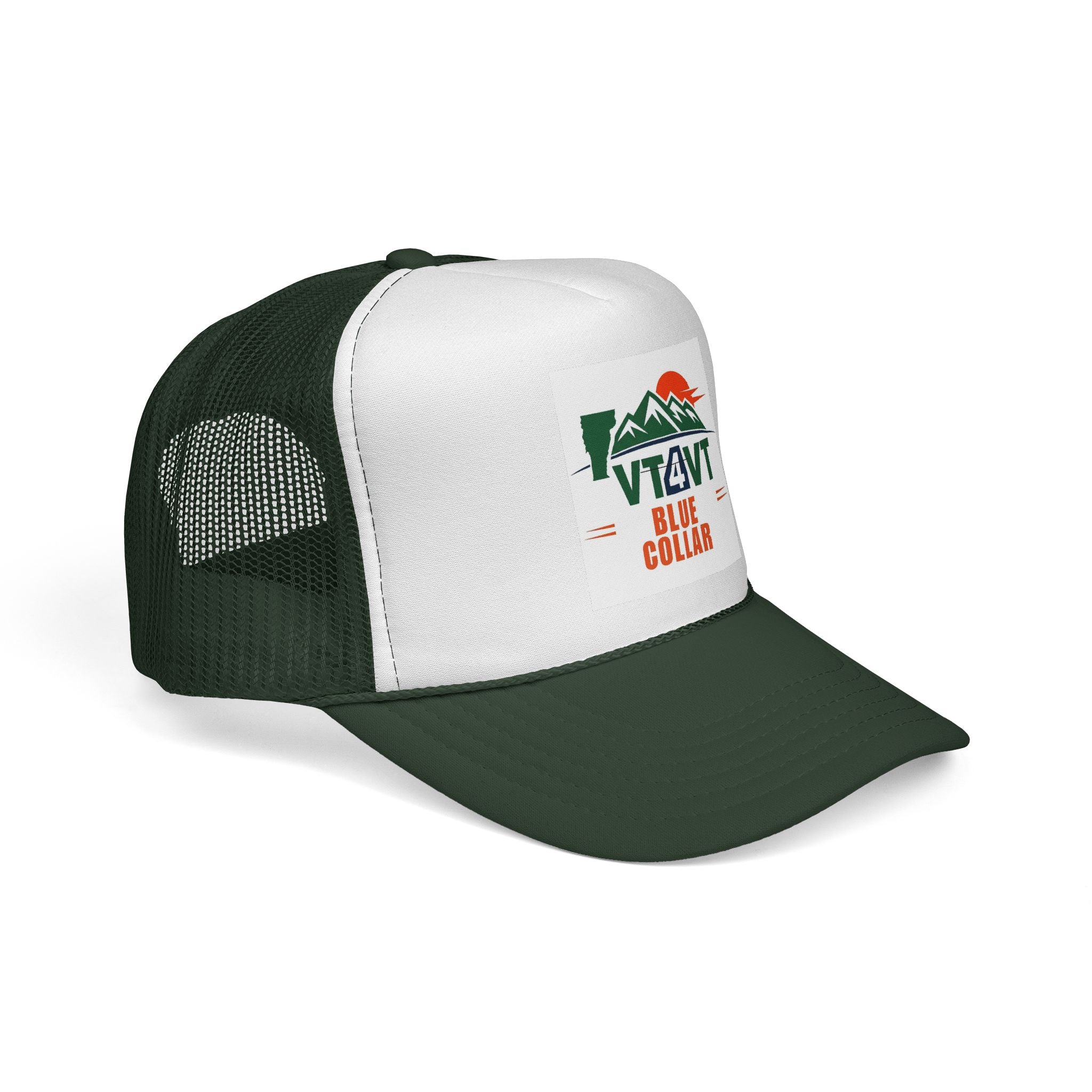 VT4VT BLUE COLLAR Trucker Cap — "Vermont's Future Worth Protecting — DAMN RIGHT"